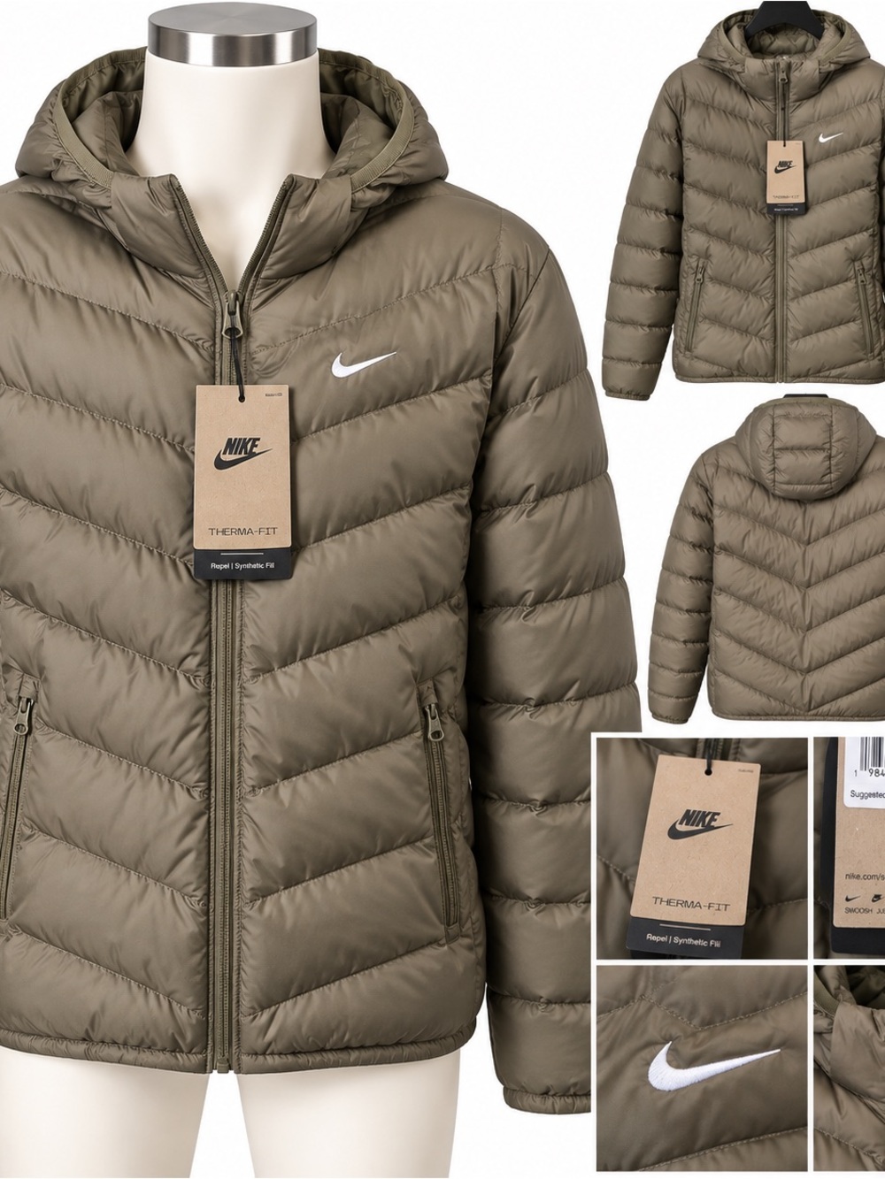 Nike Men’s Olive Puffer Jacket with Hood